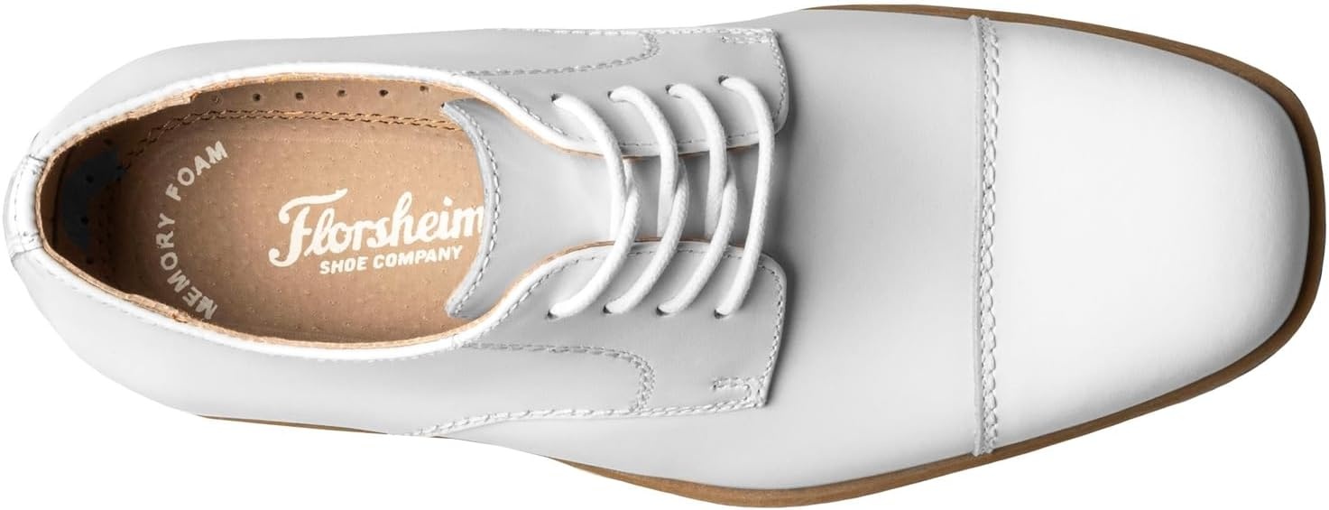 image:imageFlorsheim Boys Reveal Cap Toe Oxford JR Little Kid amp Big KidWhite Smooth Leather