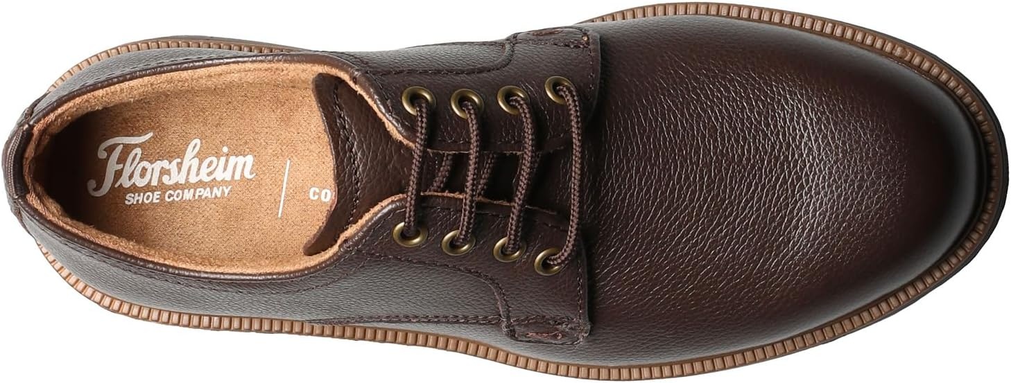 image:imageFlorsheim Supacush Plain Toe Ox Jr Boys ToddlerYouth OxfordBrown Milled LeatherBrown Sole