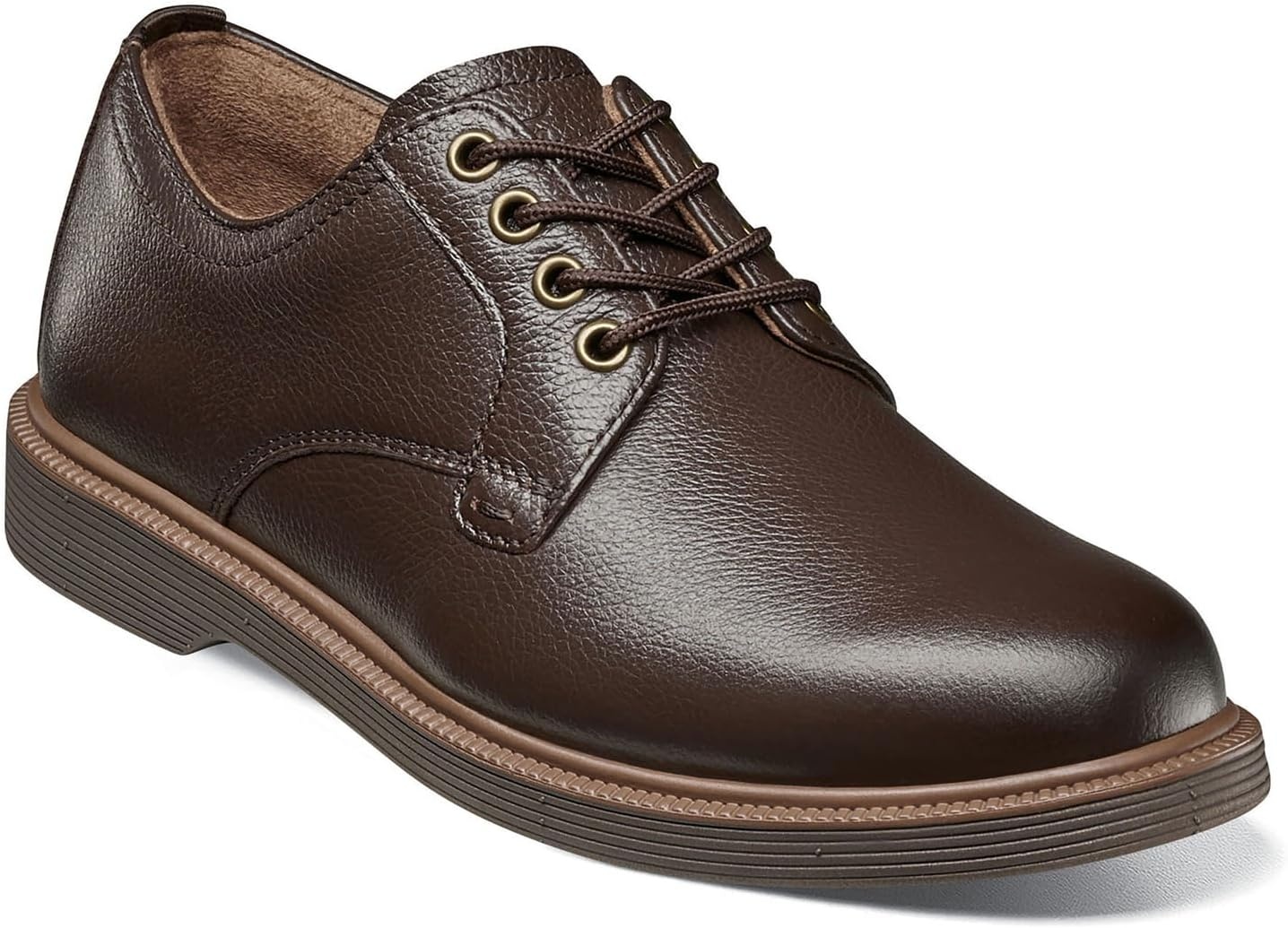 image:imageFlorsheim Supacush Plain Toe Ox Jr Boys ToddlerYouth OxfordBrown Milled LeatherBrown Sole