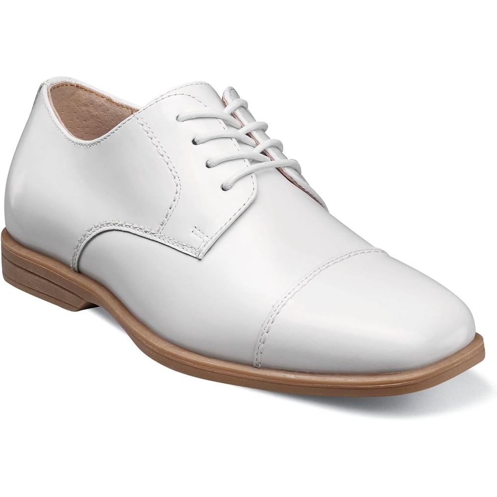 image:imageFlorsheim Boys Reveal Cap Toe Oxford JR Little Kid amp Big KidWhite Smooth Leather
