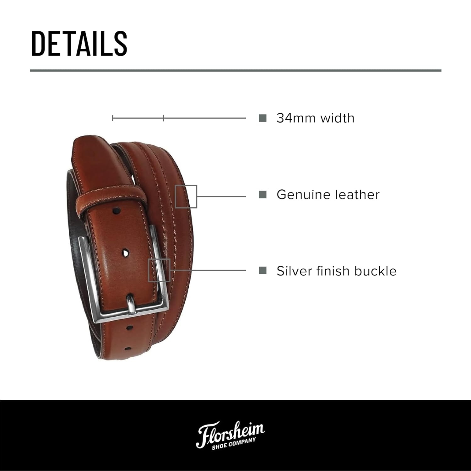 image:imageFlorsheim Albert 40mm Belt MensBrown