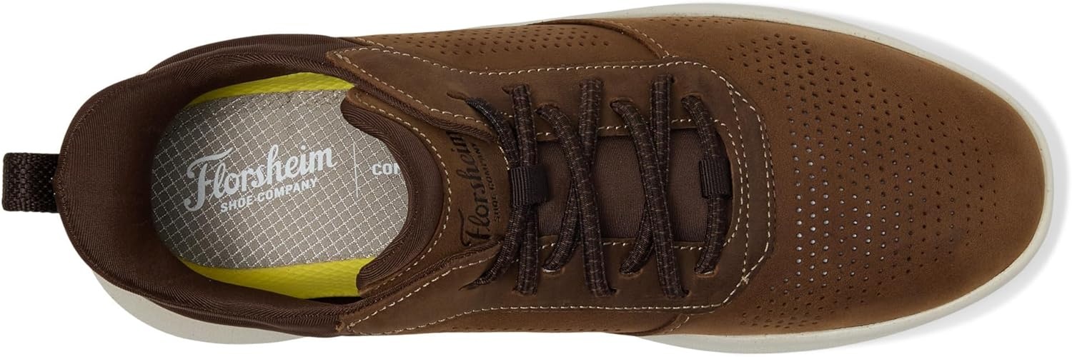 image:imageFlorsheim Fleet Perf Toe Elasti Lace Sneaker Mens OxfordBrown