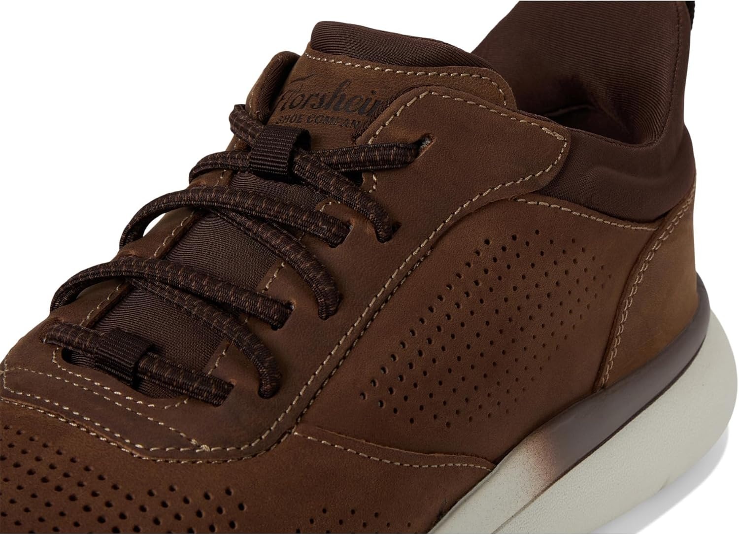 image:imageFlorsheim Fleet Perf Toe Elasti Lace Sneaker Mens OxfordBrown