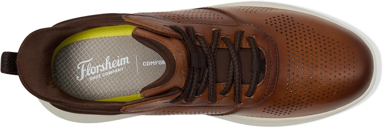 image:imageFlorsheim Fleet Perf Toe Elasti Lace Sneaker Mens OxfordCognac