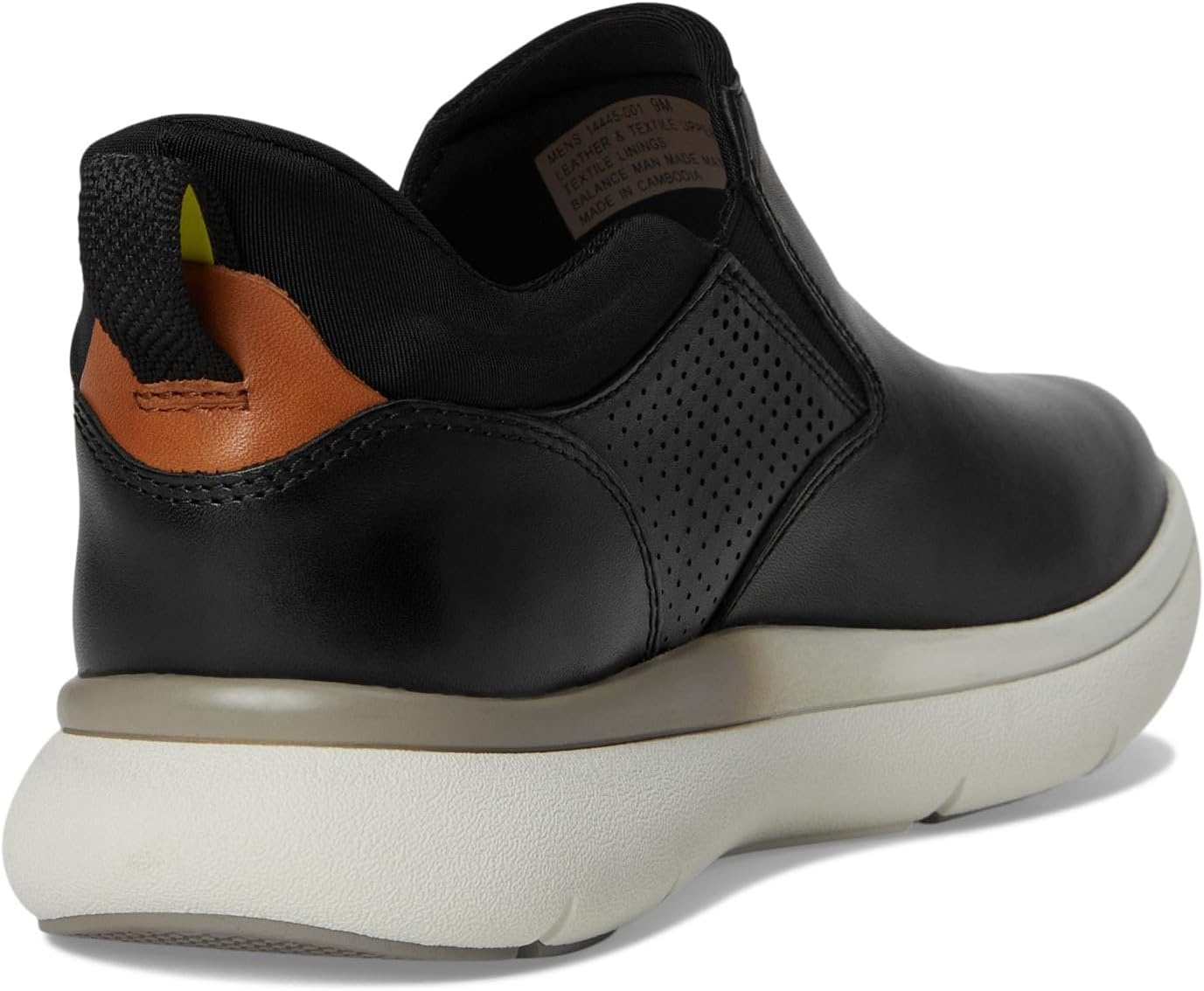 image:imageFlorsheim Fleet Plain Toe SlipOn Sneaker Mens Slip OnBlackWhite