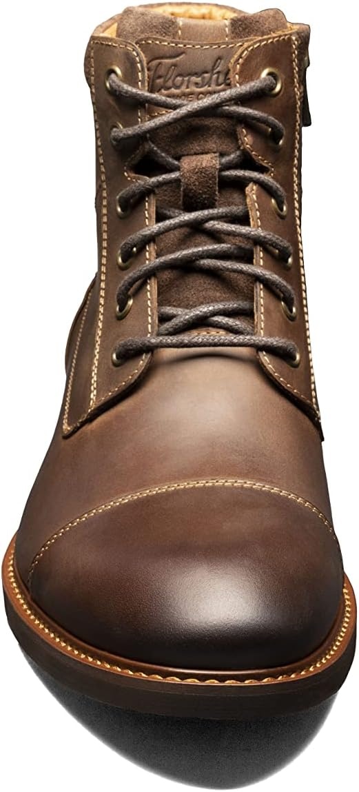 image:imageFlorsheim Lodge Cap Toe Lace Up Boot Mens BootBrown Crazy Horse