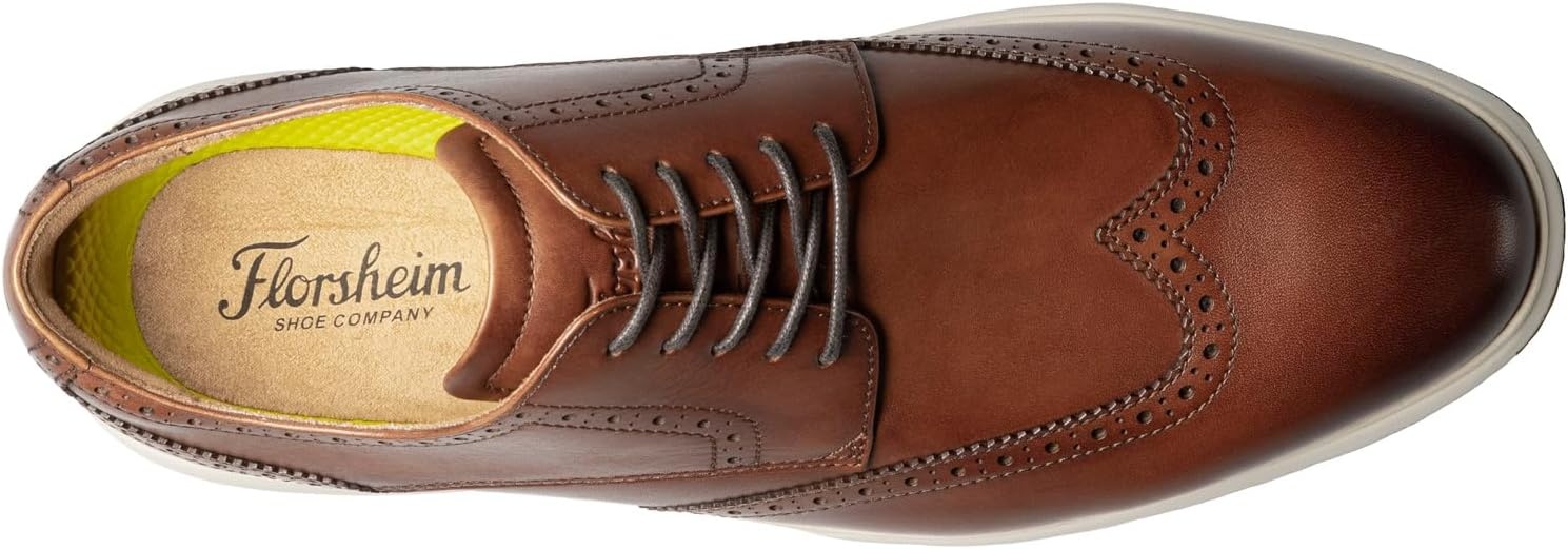 image:imageFlorsheim Mens Dash Wingtip OxfordCognac Smooth LeatherWhite Sole