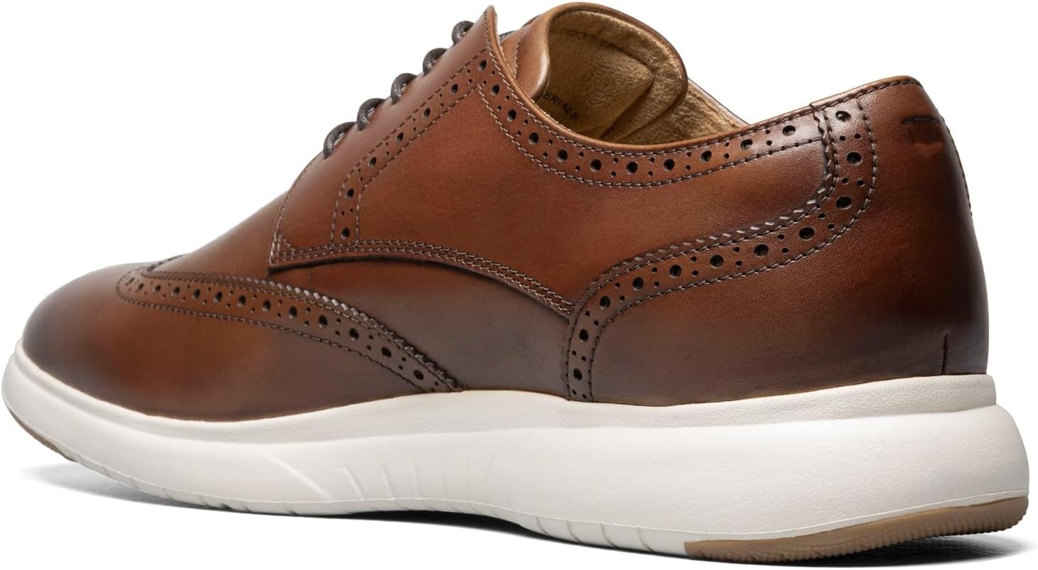 image:imageFlorsheim Mens Dash Wingtip OxfordCognac Smooth LeatherWhite Sole
