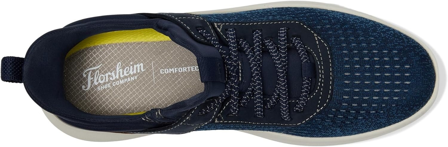 image:imageFlorsheim Mens Fleet Knit Elastic Lace Sneakers Hands FreeNavy