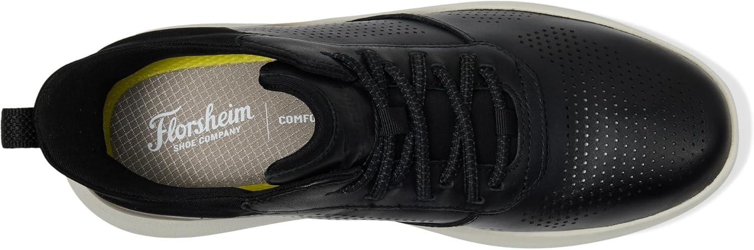 image:imageFlorsheim Mens Fleet Perf Toe Elastic Lace SneakerBlackWhite