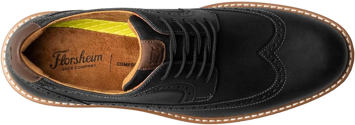 image:imageFlorsheim Mens Norwalk Wingtip OxfordBlack Crazy Horse