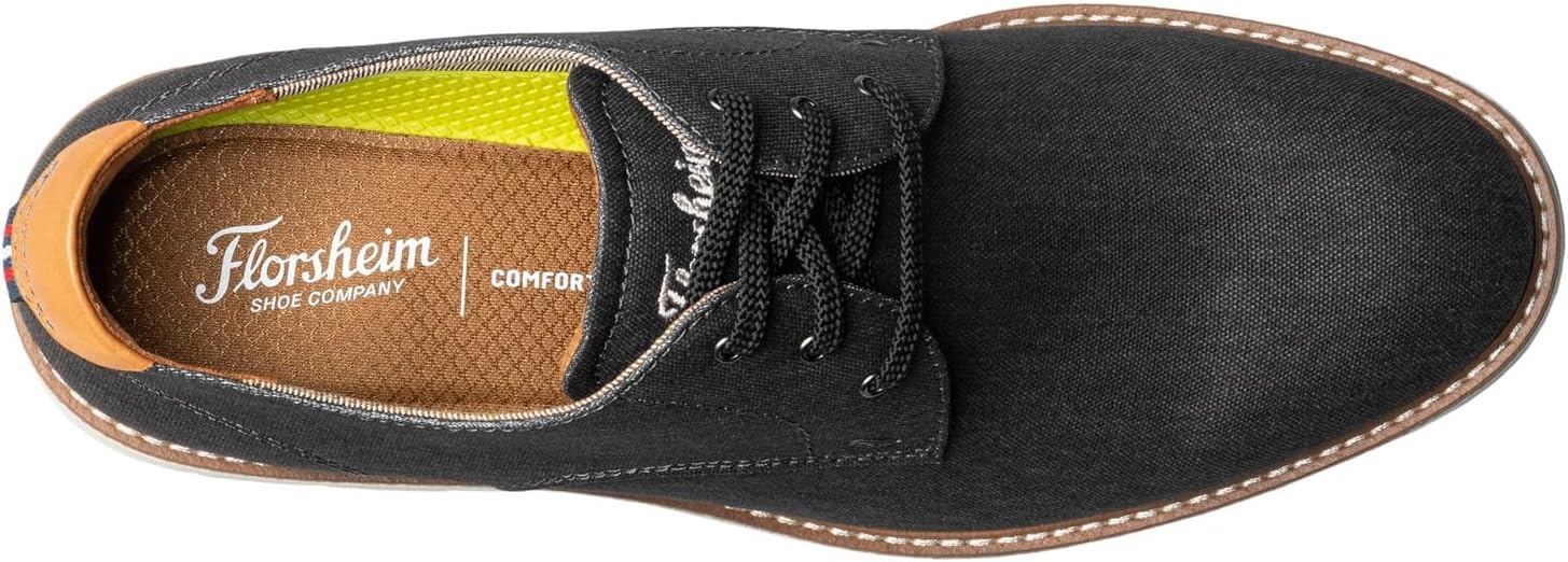 image:imageFlorsheim Vibe Canvas Plain Toe Oxford Mens OxfordBlack CanvasCognac Smooth WW
