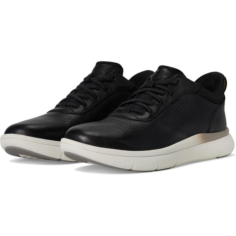 image:imageFlorsheim Mens Fleet Perf Toe Elastic Lace SneakerBlackWhite