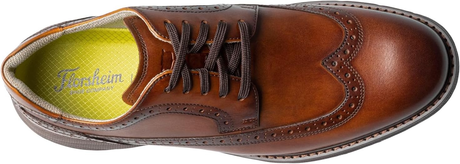 image:imageFlorsheim Mens Frenzi Wingtip OxfordCognac SmoothBrown Sole
