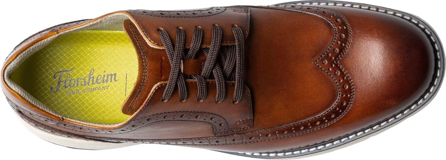 image:imageFlorsheim Mens Frenzi Wingtip OxfordCognac SmoothWhite Sole