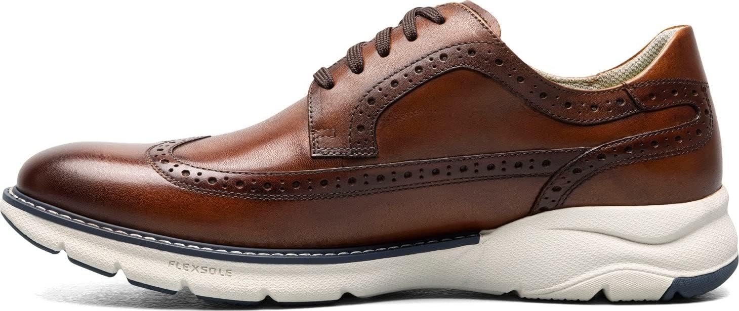 image:imageFlorsheim Mens Frenzi Wingtip OxfordCognac SmoothWhite Sole