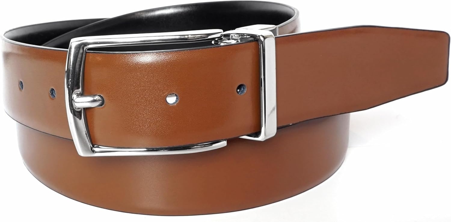 image:imageFlorsheim Mens Rafael 34mm Genuine Leather Reversible BeltCognacBlack Reversible